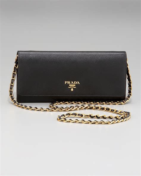 prada saffiano wallet on a chain review|Prada saffiano wallet sale.